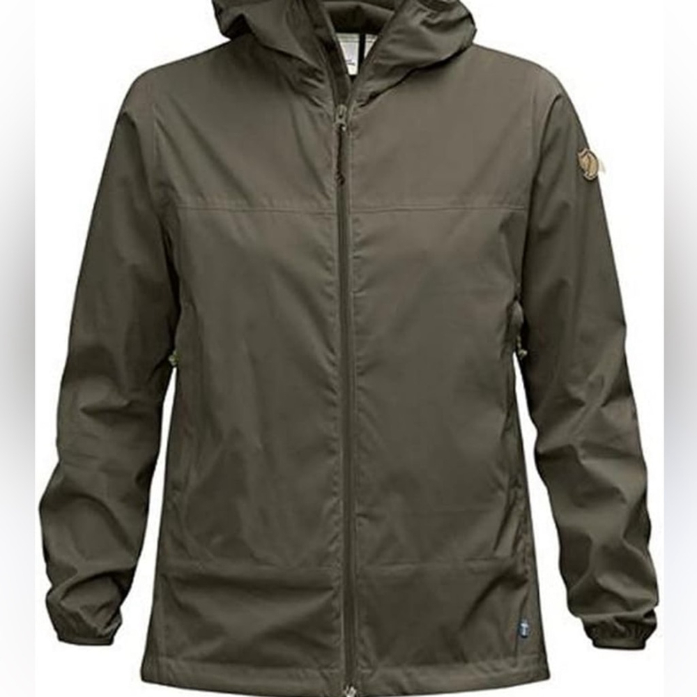 Fjällräven Lightweight Wind Jacket Small Packable Hooded Hiking Coat
